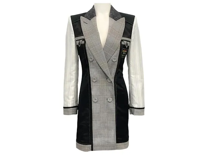 Abito a camicia nero doppiopetto Moschino Couture