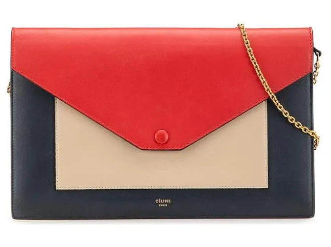 Céline Borsa a spalla Celine Chain Wallet in pelle di vitello Nero