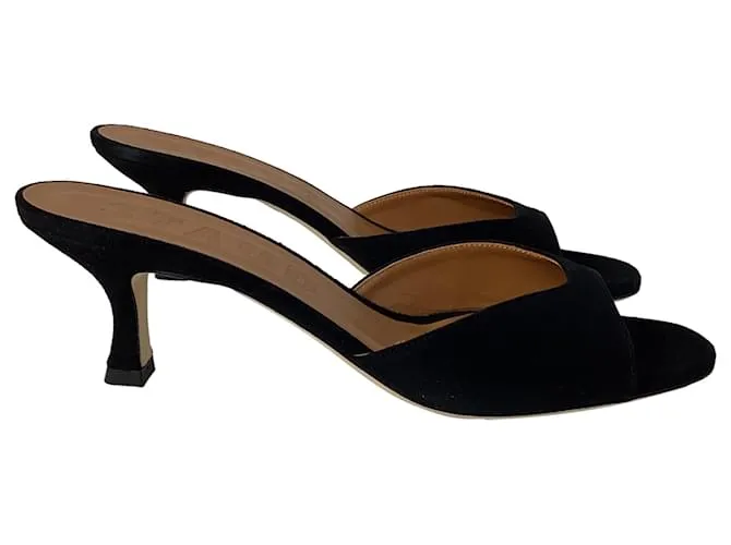 Mule Staud Brigitte in suede nero