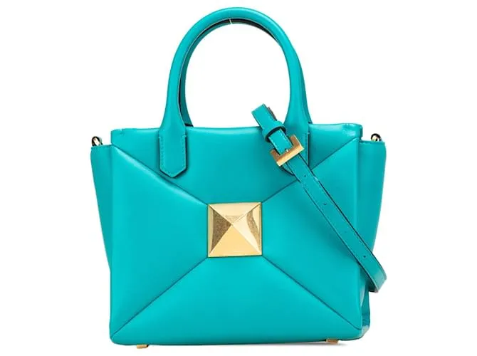 Borsa a Mano Valentino Blue Small Nappa One Stud