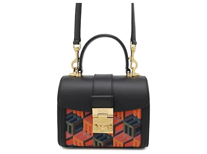 Borsa MCM Cubica Piccola MWECSCK01MT001 Nero Arancione