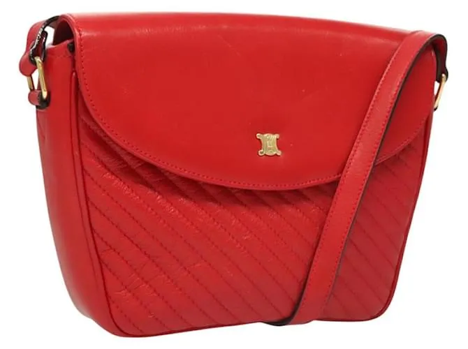 Céline Borsa a spalla CELINE in pelle rossa dorata Auth 120568 Rosso D'oro