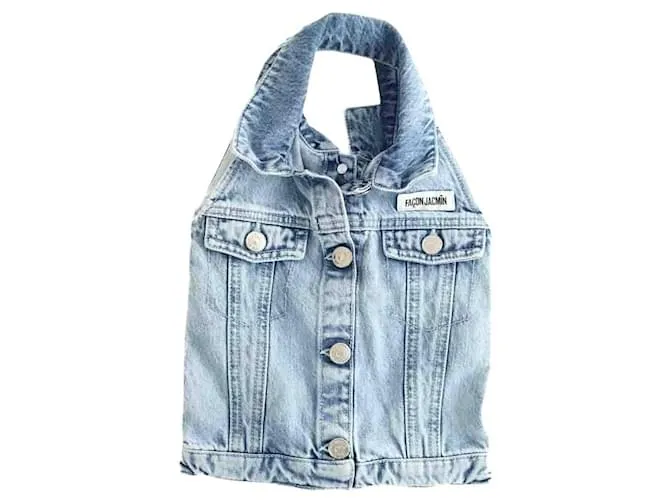 Autre Marque Borsa a mano in cotone blu