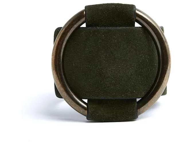 Bracciale Céline Phoebe Philo Bracciale Cuff Brutalista Grande in Suede Verde Celine Verde scuro
