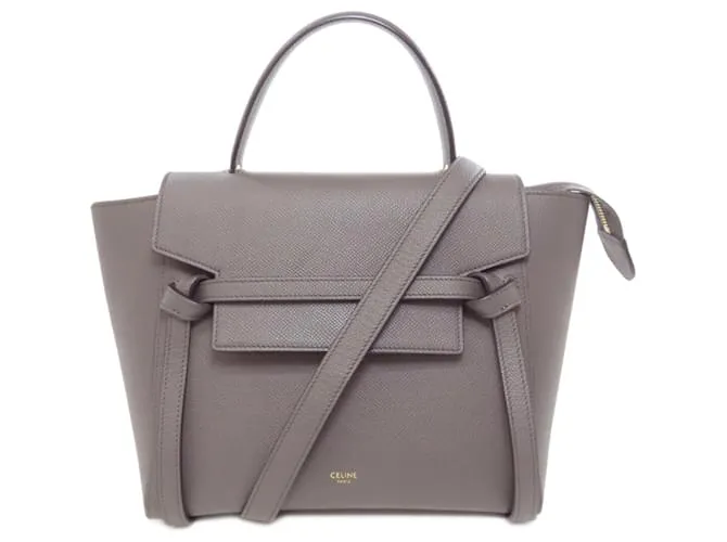 Céline Borsa a cintura in pelle di vitello grigio scuro Celine Grigio antracite