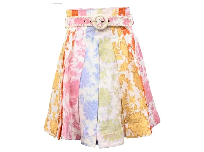 Zimmermann Gonna mini plissettata in popeline di cotone con stampa floreale di Zimmerman High-Rise Multicolore