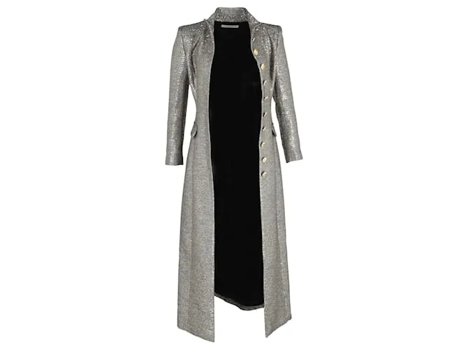 Cappotto in paillettes Alessandra Rich in paillettes argento Metallico