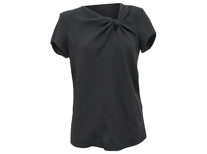 Top Maje Twist Front in Acetato Nero