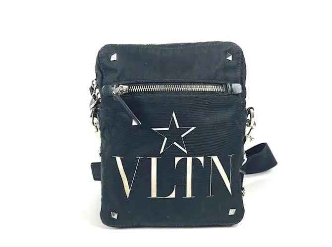 Borsa a spalla Pochette in nylon Valentino Nero Bianco