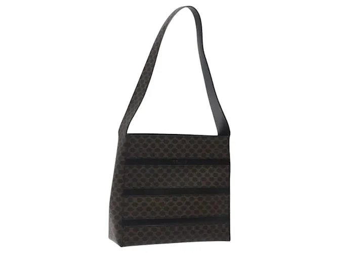 Céline Borsa a spalla in tela Macadam CELINE in pelle PVC nera e oro Auth yk18139 Nero D'oro