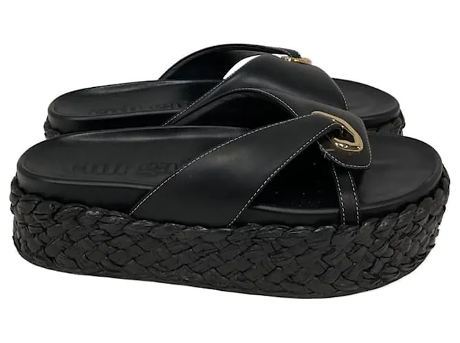 Sandali platform Blythe di Cult Gaia in pelle nera Nero