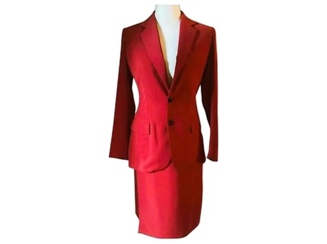 Jean Paul Gaultier Superbo tailleur giacca e gonna JEAN PAUL GAUTIER rosso nuovo con etichetta