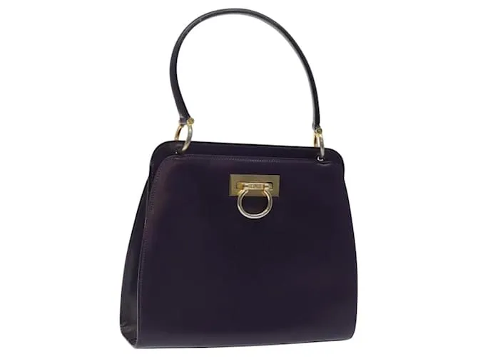 Céline Borsa a mano CELINE in pelle viola dorata Auth gh047 D'oro Porpora