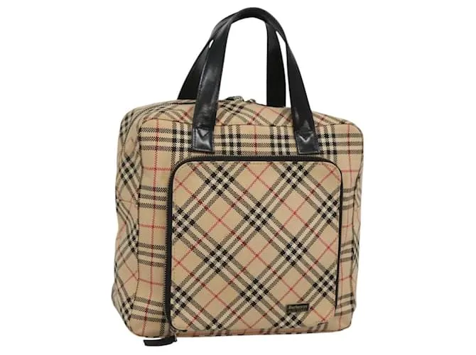 Autre Marque Borsa a mano in tela beige Burberrys Nova Check Blue Label Auth bs25432