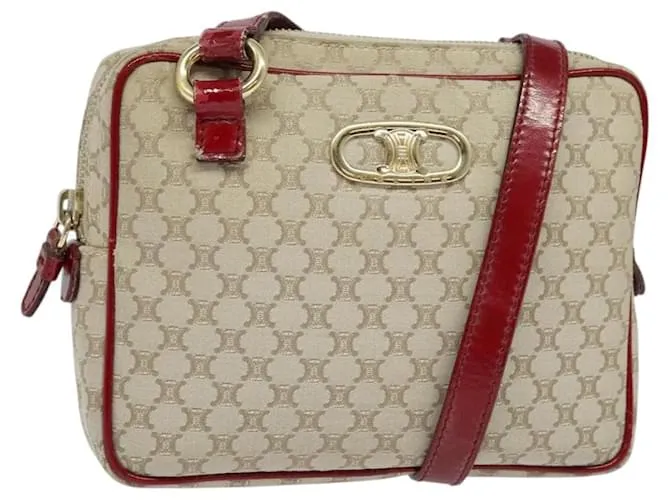 Céline Borsa a Spalla in Tela Macadam CELINE Beige Oro Auth 123145 D'oro