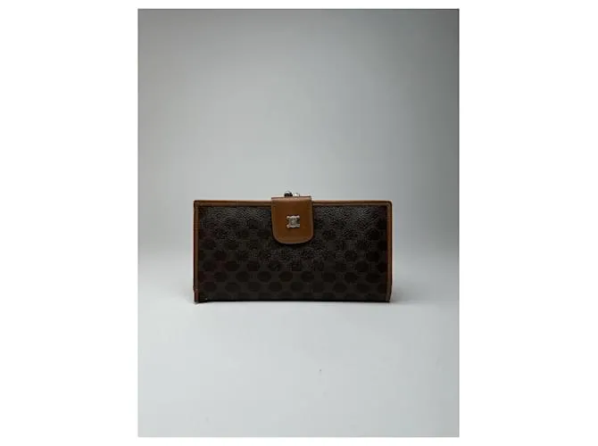 Céline Portafoglio in pelle monogramma vintage Celine marrone