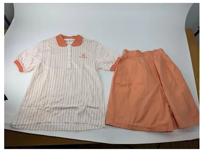 Set gemello vintage Balenciaga arancione e bianco L