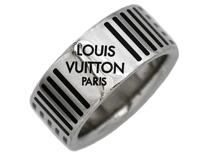Anello a fascia nero e argento Louis Vuitton