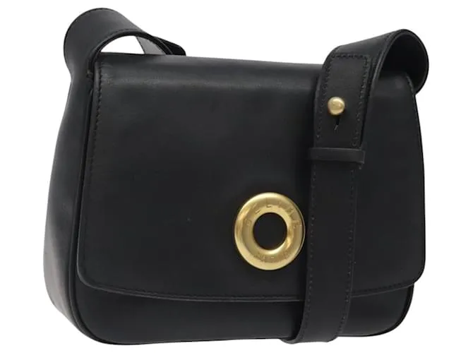 Céline Borsa a mano CELINE in pelle 2 vie nera oro Auth 122163 Nero D'oro