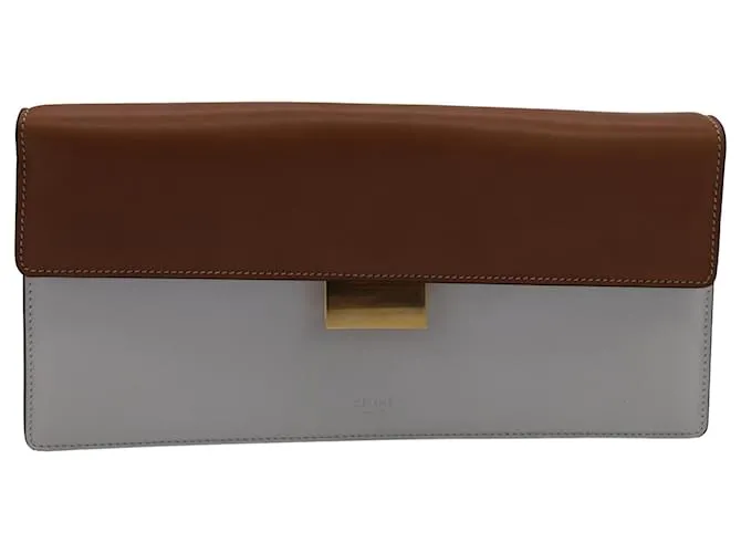 Edge Céline Clutch Bicolore Celine in Pelle di Vitello Naturale Multicolore
