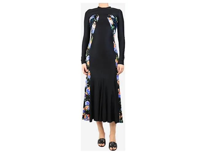 Paco Rabanne Abito midi stampato nero - taglia UK 8