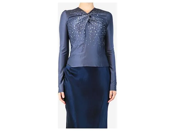 Paco Rabanne Top con dettaglio attorcigliato impreziosito da diamanti grigi - taglia UK 10 Grigio