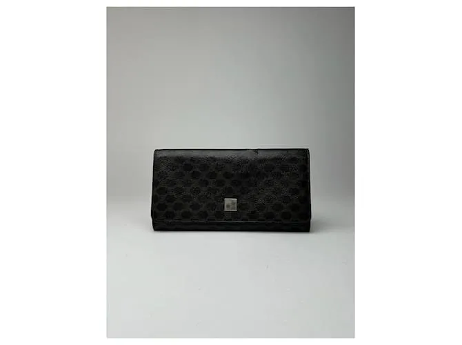 Céline Portafoglio in pelle monogramma vintage Celine marrone Nero