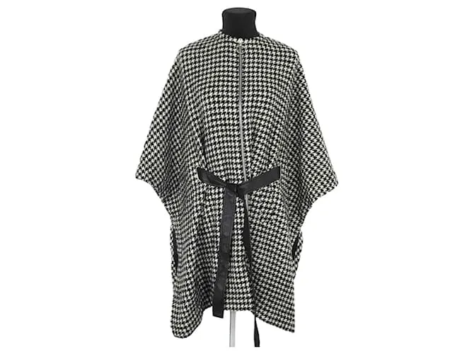 Maje Poncho in lana nera Nero