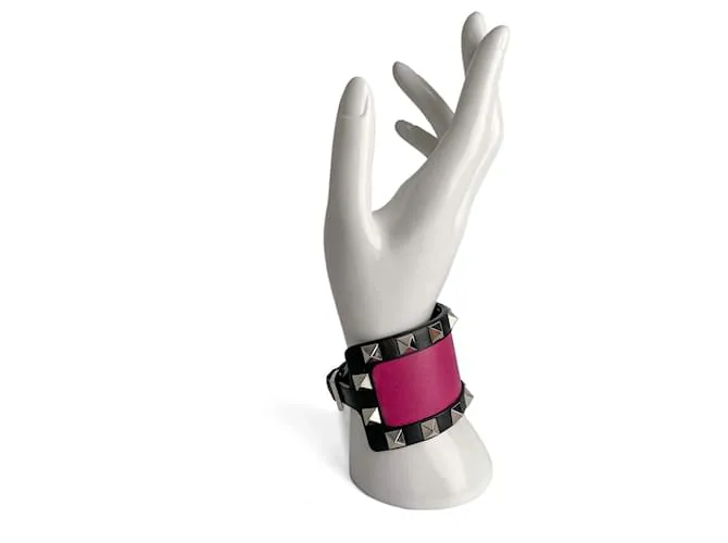 Valentino Garavani Bracciale in pelle Rockstud bicolore Multicolore