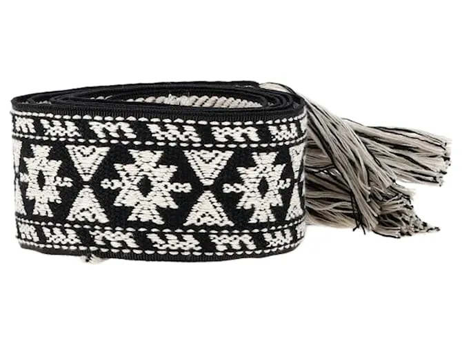 Cintura intrecciata Isabel Marant Etka in poliestere nero e bianco