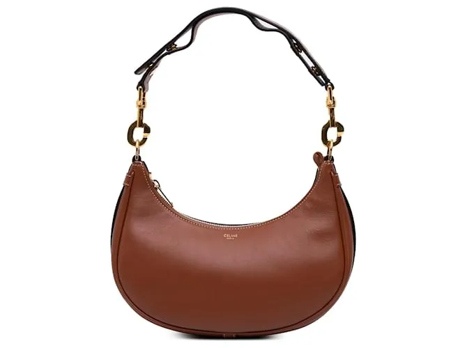 Céline Borsa a Spalla Ava in Pelle Marrone Celine