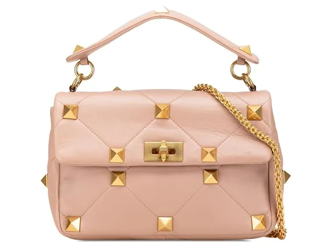 Borsa Valentino Pink Large Nappa Roman Stud Rosa
