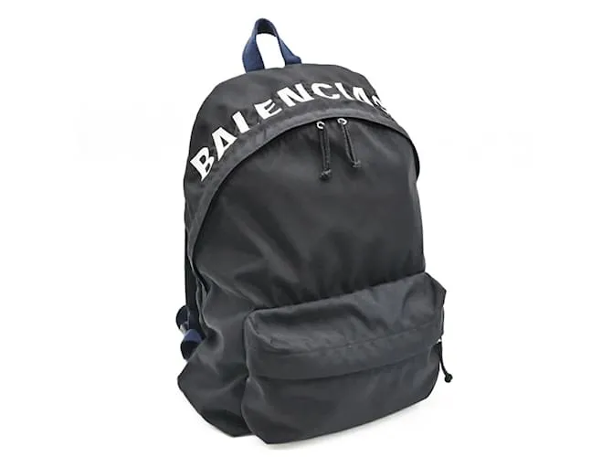 Zaino con ruote in pelle nera Balenciaga Nero