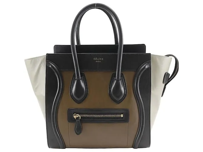 Céline Borsa a mano Celine Luggage Micro Shopper in pelle di vitello Marrone