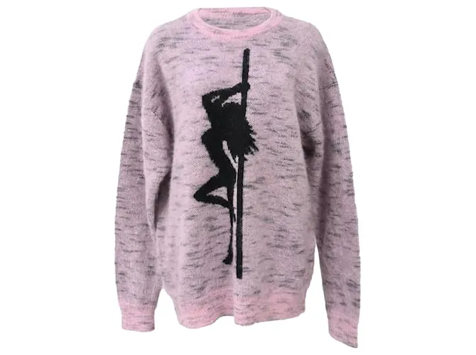 Maglione Jacquard in mohair rosa di Alexander Wang