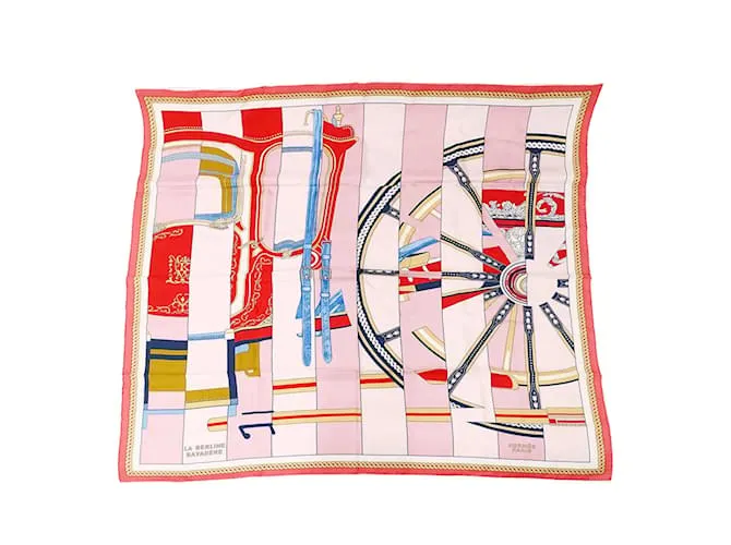 Berline Hermès Sciarpa in seta rosa Hermes