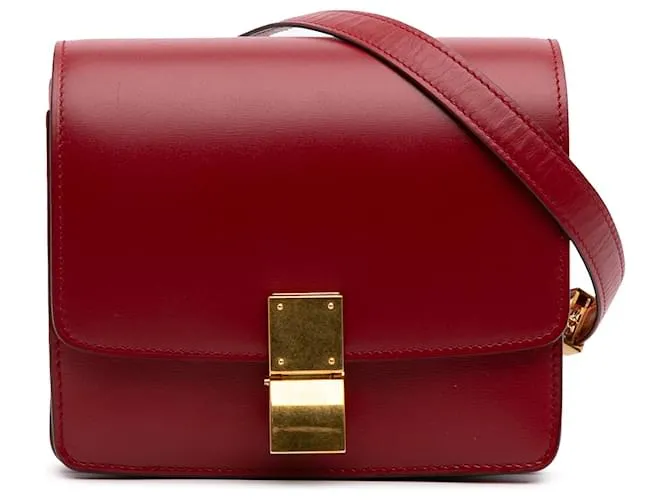 Classic Box Céline Celine Rosso Piccolo Pelle di Vitello Scatola Classica