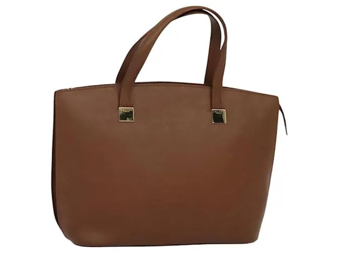 Céline Borsa a mano CELINE in pelle marrone dorato Auth bs25822 D'oro