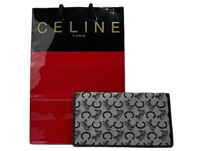 Céline Porta ID vintage Celine Macadam Monogram nero bianco Grigio