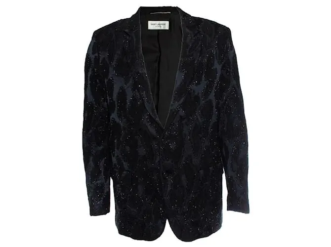 Blazer in jacquard tessuto con perline di Saint Laurent, 2019 Nero
