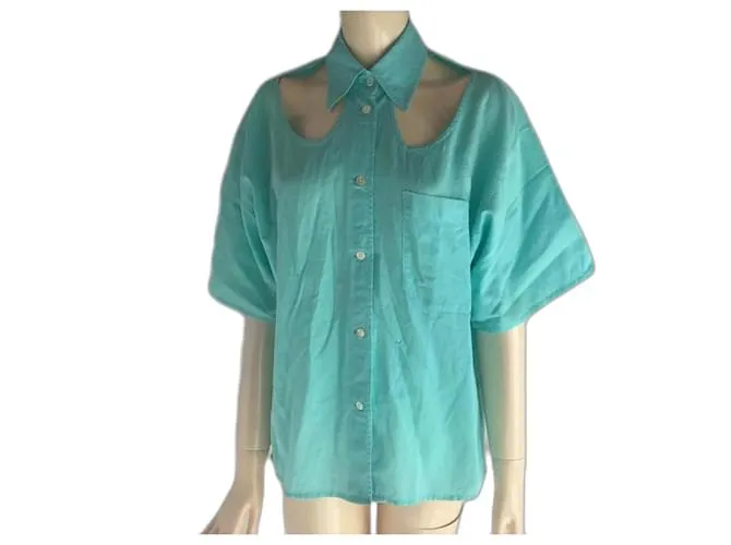 blusa con spalle scoperte Jean Paul Gaultier Turchese