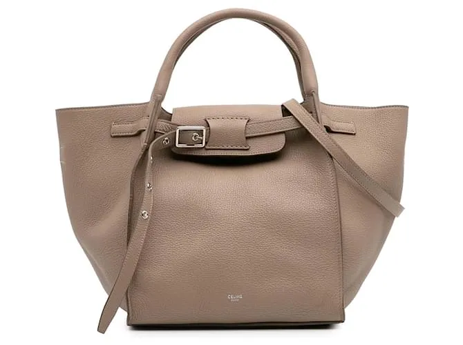 Big Bag Céline Borsa grande in pelle di vitello grana fine Celine Brown Marrone Marrone chiaro