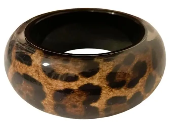 Stupendo bracciale alto rigido DOLCE & GABBANA in fantasia animalier Cammello