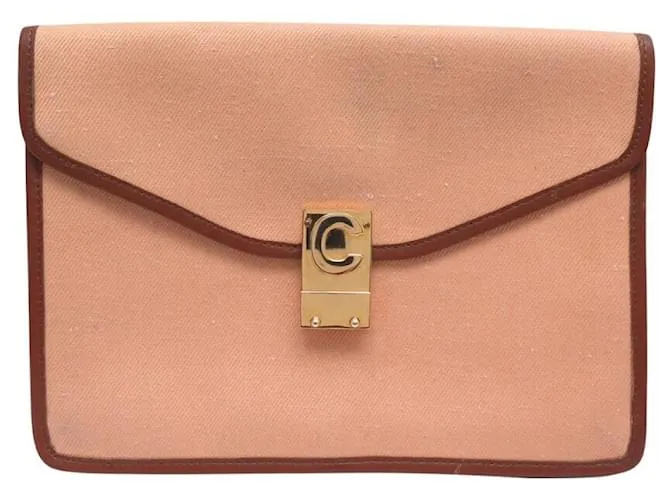 Céline POCHETTE VINTAGE CELINE C CLASSICO IN CANVAS ROSA