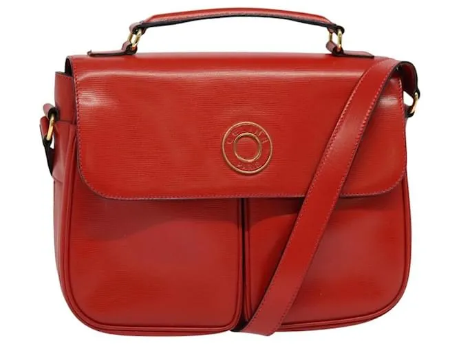 Céline Borsa a Spalla CELINE in Pelle Rossa Dorata Auth 123901 Rosso D'oro