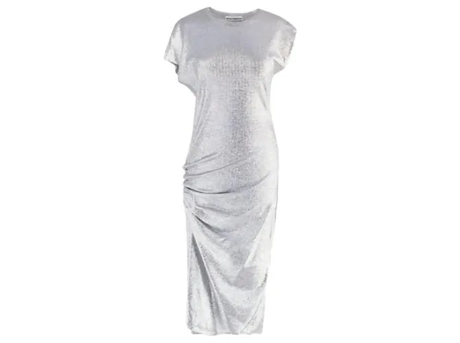 Abito arricciato con effetto metallico Paco Rabanne Argento