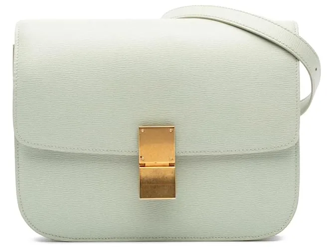 Classic Box Céline Celine Verde Pelle di Vitello Media Scatola Classica