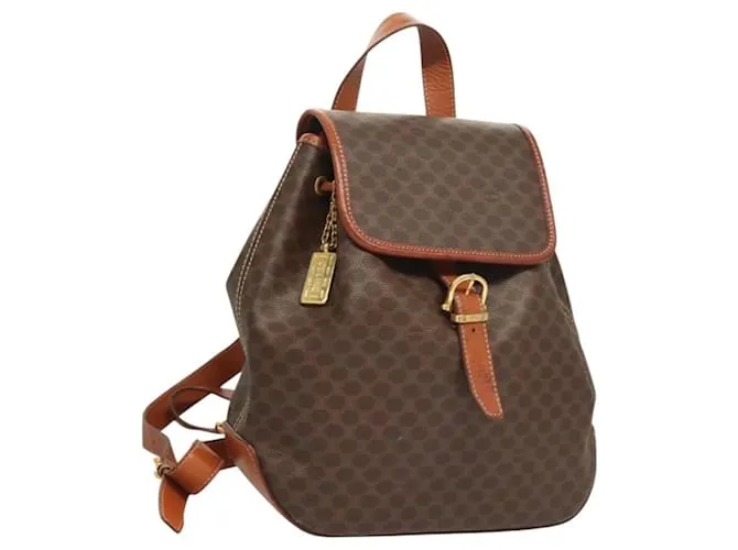 Céline Zaino in tela Macadam CELINE in pelle PVC marrone oro Auth sw678 D'oro