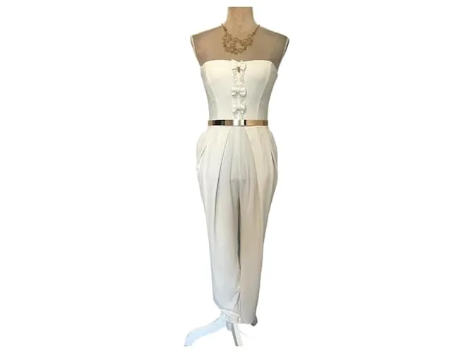 Tuta jumpsuit bianca Elisabetta Franchi Bianco