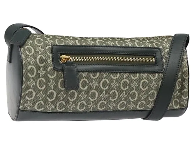 Céline Borsa a spalla in tela Macadam Celine C verde oro Auth 123863 D'oro